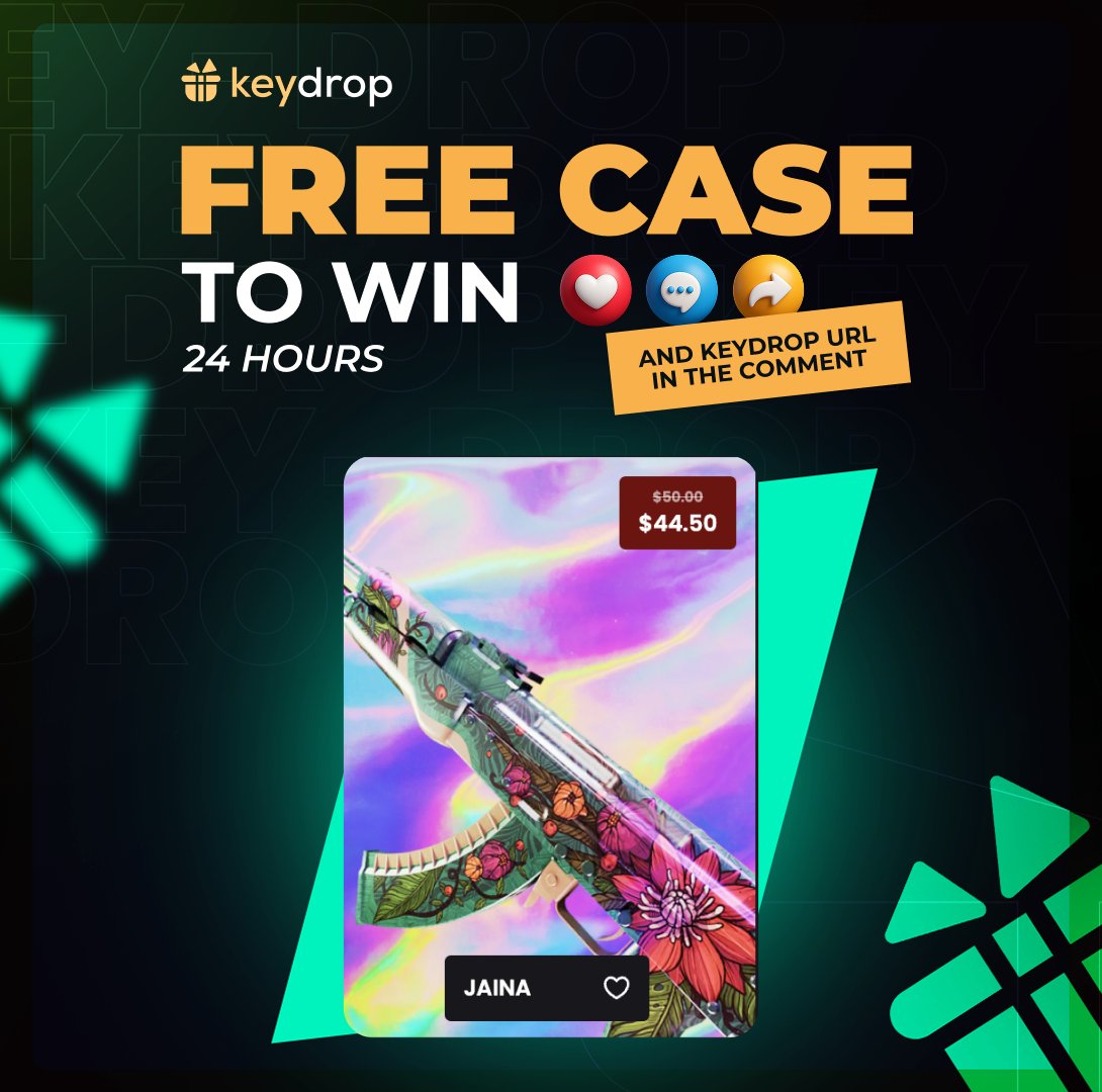 keydropcom's tweet image. 🏆 Ready to grab a FREE case? Just follow these steps 👇

❤️ Like last 3 posts
🤝 Follow us!
🔁 Retweet!

⏰ Wait 24 hours!
⚠️ Remember to add your keydrop profile url in the comments