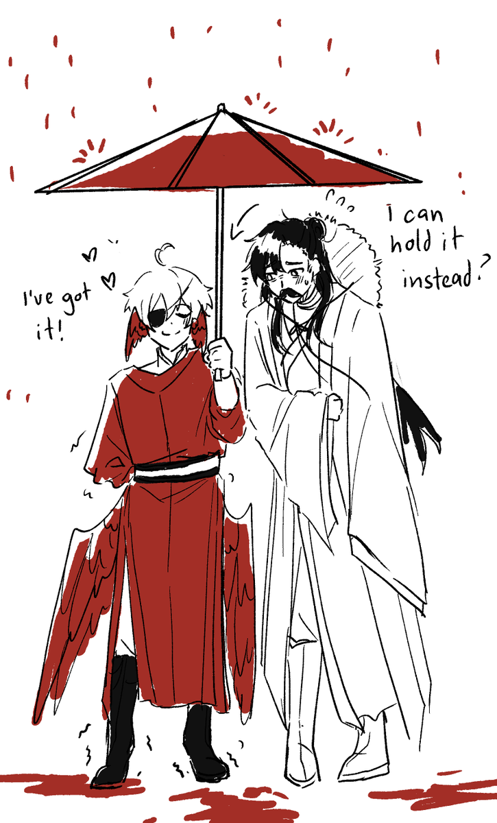 ichikarume's tweet image. tiktok comment talked about how they wanted to see grumbo as hualian and i was suddenly reminded of my free will as an artist

#grumbo #hermitshipping