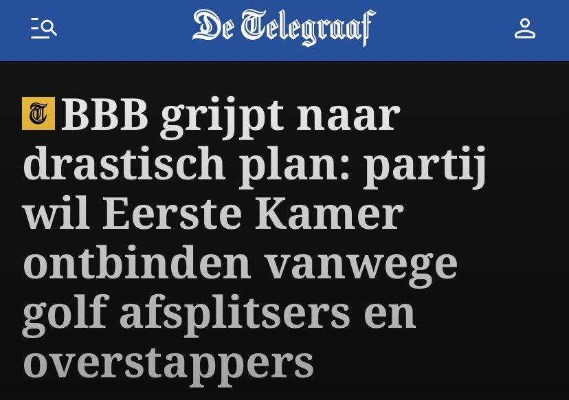 Een haast lachwekkend voorstel. Laten we het land niet gijzelen vanwege onze interne problemen.