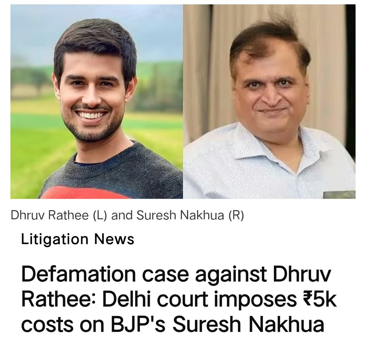 <a href="/barandbench/">Bar and Bench</a> 😂😂😂typical BJP traits.
Filed a Defamation Case 2 years ago,
never appeared for plaintiff, filed faulty affidavits multiple times, case based on a video but never submitted the video.

But the Judge got to know these Andhbhakts and their financial conditions, imposed a fine of