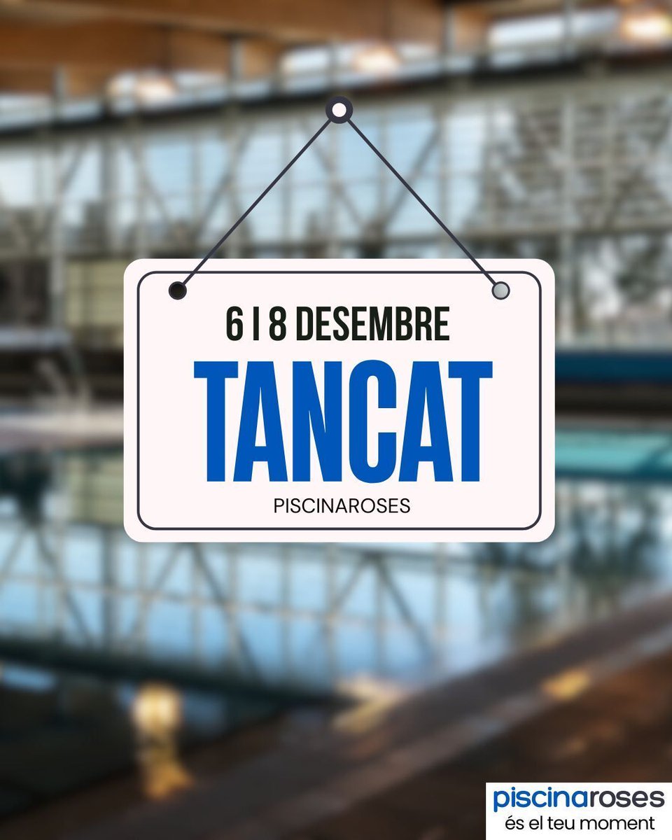Anoteu-vos el següents festius:
Dissabte 6 i dilluns 8 la Piscina estarà tancada.
Ens veiem dimarts!