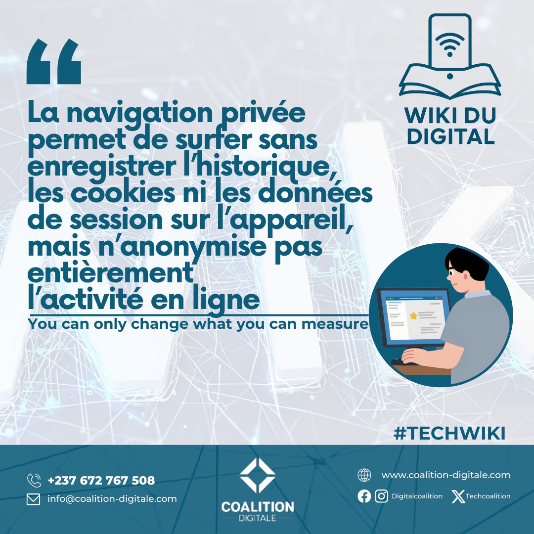 TechCoalition's tweet image. 🔍 #FactVsFiction
Mythe ou Réalité ? 
Fiction : &quot;En mode navigation privée, personne ne peut me tracer&quot; 🕵️
Fact : Le mode incognito cache seulement ton historique local. 

✍️ Le savais-tu ? #WikiDuDigital

#DigitalCoalition #CoalitionDigitale