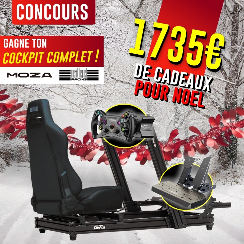 StealthGamerFR's tweet image. [CONCOURS] La fin d'année est là avec un gros cadeau à gagner 🎅

Un cockpit simracing complet avec volant et pédalier, d'une valeur de 1735€
La totale pour être prêt à rouler 🚘

👉 RT 🔄
👉 Follow @StealthGamerFR @moza_racing @nextlvlracing

GL 🍀
Conditions : FR, BE