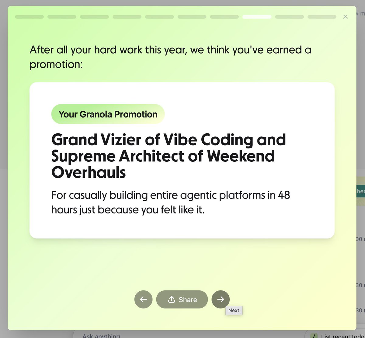 Whoever at <a href="/meetgranola/">Granola</a> came up with the Crunched yearly wrap is a genius and should be given the best Christmas presents. Our team is HOWLING reading them all. Well done guys. Bravo 👏👏