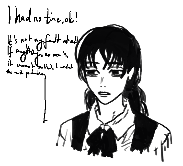 Rifondou's tweet photo. In a closed system, entropy can only increase, so that the line work is even worse than yesterday is to be expected. Day 2 of drawing Asa until I git gud https://t.co/984lEOzqnK