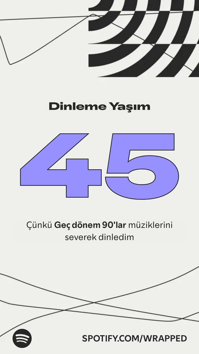Dinleme yaşım 45 çıkmış… Spotify bile benim gençliğime güvenmiyor, siz niye güveniyorsunuz?
<a href="/SpotifyTurkiye/">Spotify Türkiye</a>