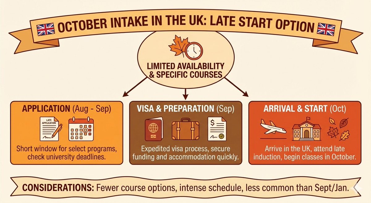 AbroadWayUp's tweet photo. Kickstart your UK education through the October Intake 2026, offering flexible deadlines, accessible programs, and pathways to top ranked UK universities.

visit: https://t.co/WXPKwBMxk3

#ukoctobersemester2026 #studyuk #ukhighereducation2026 #ukstudyvisa #october2026intake https://t.co/NFtIEuZA4f