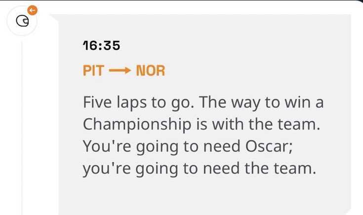 Just pointing it out there. Lando is the current championship leader.