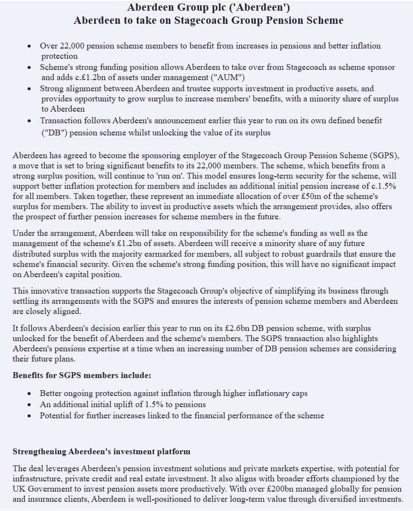 entrustTMF's tweet image. #ABDN Aberdeen to take on Stagecoach Group Pension Scheme

investegate.co.uk/announcement/r…