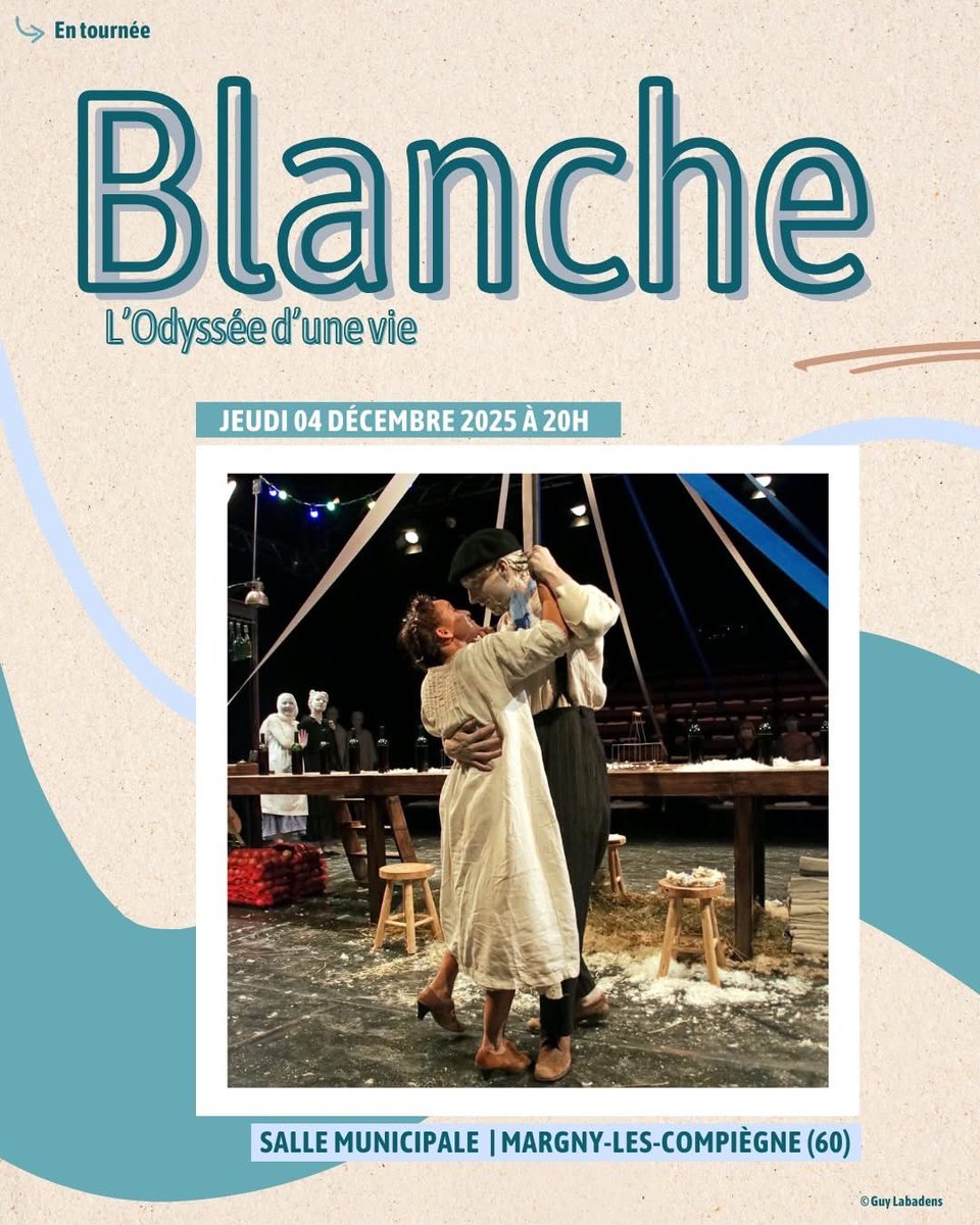 | EN TOURNÉE | HAUTS-DE-FRANCE | SUITE !
✶ Blanche | L'Odyssée d'une vie ✶

📅 Jeudi 4 décembre 2025  | 20h
📍 Salle municipale | MARGNY-LES-COMPIÈGNE (59)
🎟️ Réservation : urlr.me/Mxfc7S 
En coréalisation avec l'OARA

© Guy Labadens

#ciehechoencasa #Blanche