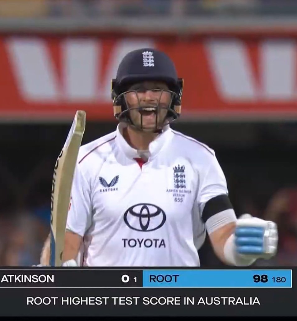 Rooty, you beauty. Monkey’s off the back &amp; man gets his first test ton on Aussie soil, his 40th overall. You know he’s a different breed when the pink ball, the Gabba, Starc steaming in &amp; none of it bothered him. Post Covid Root in Tests = Kohli in ODIs. Gods of run accumulation.