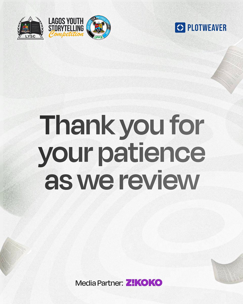 LagosTells_'s tweet photo. Our internal team is currently reviewing all valid submissions for the Lagos Youth Storytelling Competition 

We’ll provide official communication soon. Thank you for your patience.

#LYSC2025 #YourStoryYourPower
#LagosYouthStorytellingCompetition https://t.co/aqCVGSXqUE