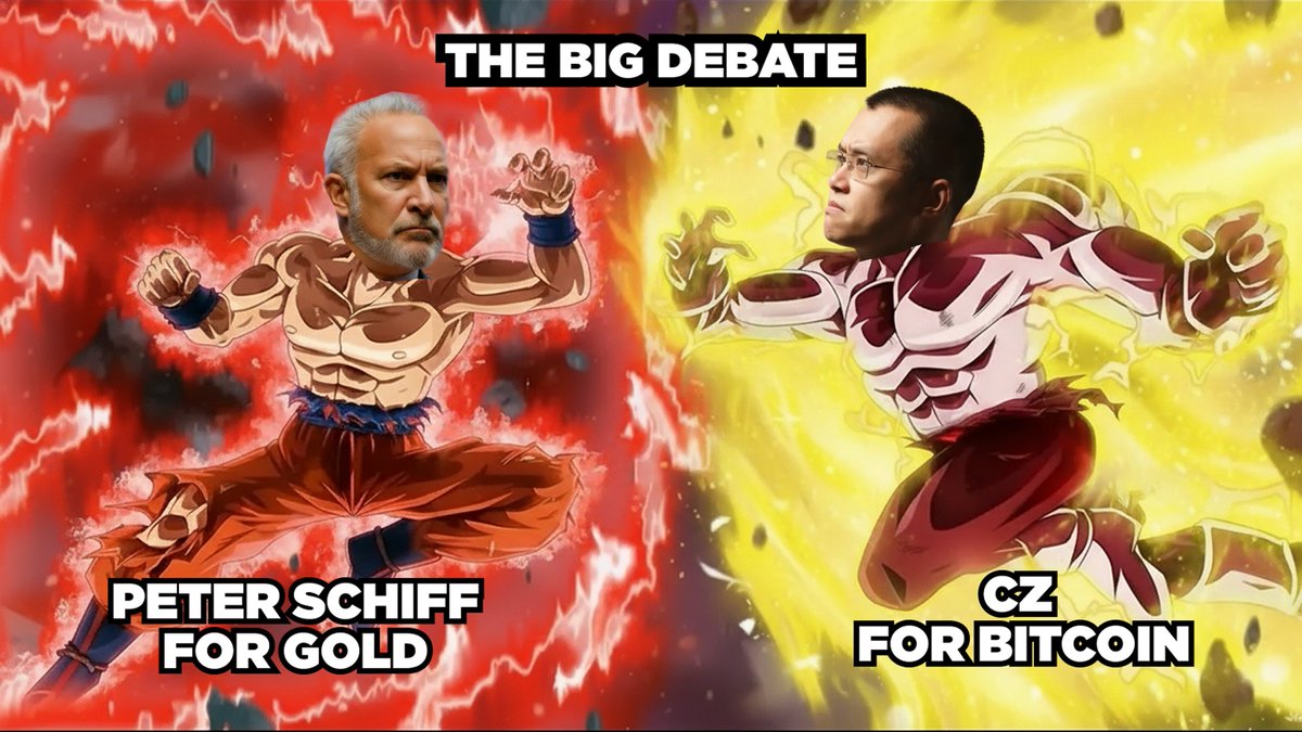 intern reporting live from the gold vs bitcoin debate between <a href="/cz_binance/">CZ 🔶 BNB</a> and <a href="/PeterSchiff/">Peter Schiff</a>

🧵👇