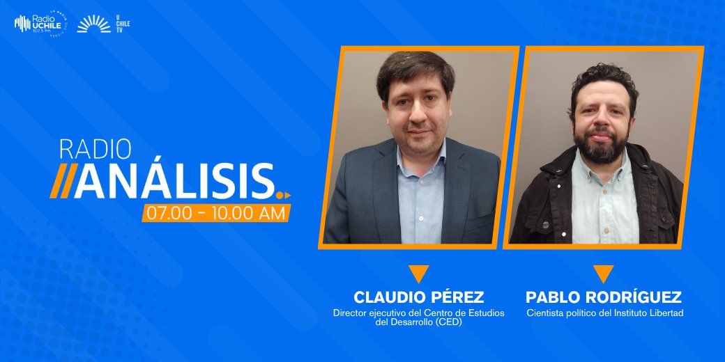 AHORA en #RadioAnálisis: conversamos con el director ejecutivo del <a href="/ced_cl/">Centro de Estudios del Desarrollo (CED)</a>, Claudio Pérez ycon el cientista político del <a href="/InstLibertad/">Instituto Libertad</a>, <a href="/mpablor/">Pablo Rodríguez N.</a>.  

📻102.5 FM 
💻radio.uchile.cl
📡acortar.link/ZedzQP