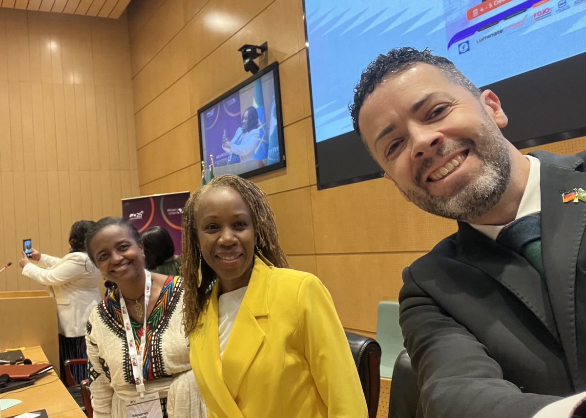 Germany_AU's tweet photo. Building media ecosystems across Africa that are inclusive, equitable and safe for women and girls - pleasure to join the opening of #AWiM25, supported by @BMZ_Bund @GIZAfricanUnion #AWARE project. https://t.co/zQ9gPlmd1t