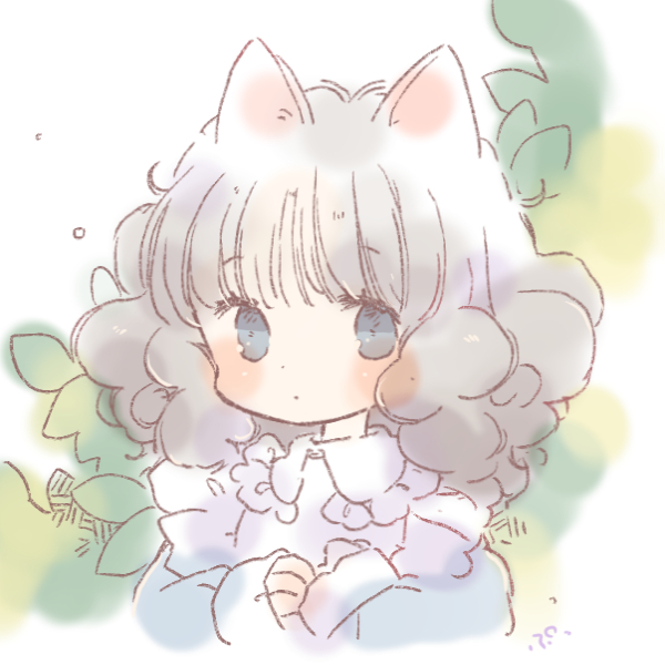 チビ猫さんの、ぱやぱやした毛並みに挑戦したのですが巻き巻きになってしまった