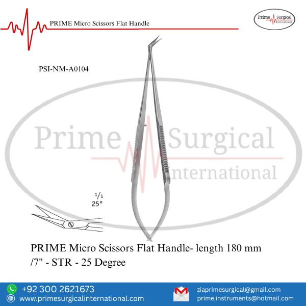 Aqsaprime230's tweet image. PRIME Surgical – Zia | Micro Scissors 25° ✂️
 Code: PSI-NM-A0104 | 180 mm / 7″ – STR (25°)
Flat-handle design for stable, controlled microsurgical cutting.
📧 zia@primesurgicalinternational.com
🌐 primesurgicalinternational.com
#PrimeSurgical #MicroScissors #ZiaPrime #SurgicalTools