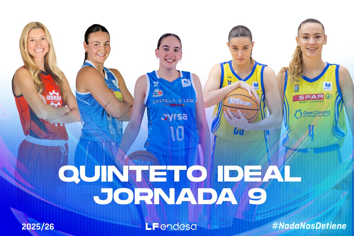🔵 MVP #LFEndesa: ¡Estas han sido las mejores jugadoras de la  🇯9⃣!

1⃣ Iyana Martín - <a href="/CBAvenida/">Perfumerías Avenida</a> 
2⃣ <a href="/Contell23/">Claudia Contell</a> - <a href="/cbislascanarias/">CBIC SPAR Gran Canaria</a> 
3⃣ <a href="/ainhoag00/">Ainhoa Gervasini</a> - <a href="/sedisbasquet/">AE Sedis Bàsquet</a> 
4⃣ Axelle Merceron - <a href="/cbislascanarias/">CBIC SPAR Gran Canaria</a>
5⃣ Lydia Giomi - <a href="/EnsinoLugoCB/">Ensino Lugo</a>

🖐 Quinteto ideal ⬇
feb.es/2025/12/4/balo…