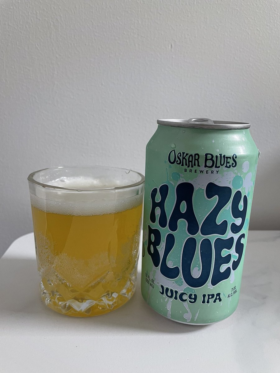 KiwyBLOG's tweet photo. 【America】OSKAR BLUES BREWERY HAZY BLUES JUICY IPA 香り、苦味ともにシャープ。割と浅口。 https://t.co/AAGoWRNker