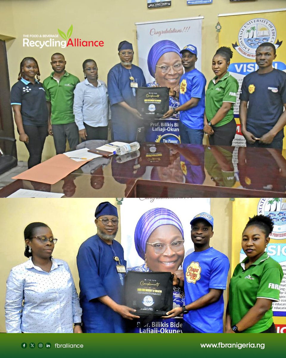 fbralliance's tweet photo. FBRA, in partnership with Perfetti Van Melle, launched Sweet Wrap Receptacles at Lagos State University of Education, Ijanikin Campus.
We are making sustainability a lifestyle.
#FBRA #RecycleRight #CircularEconomy #CampusRecycling #SustainabilityNigeria #PerfettiVanMelle https://t.co/IwbiSzr7DN
