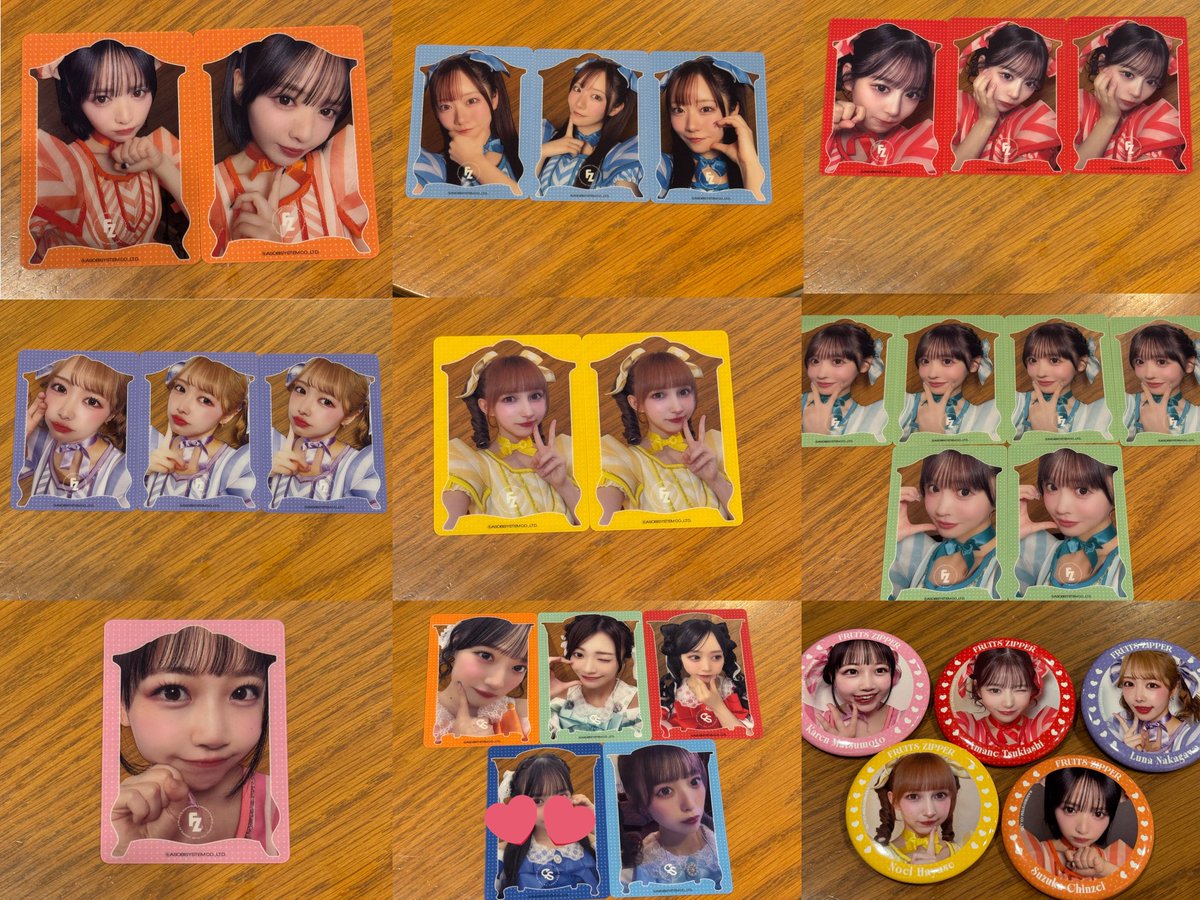 FRUITS ZIPPER ふるっぱー 生写真 トレカ ポストカード 缶バッジ等 FRUITS ZIPPER ふるっぱー カワラボ衣装展 クリアトレーディングカード