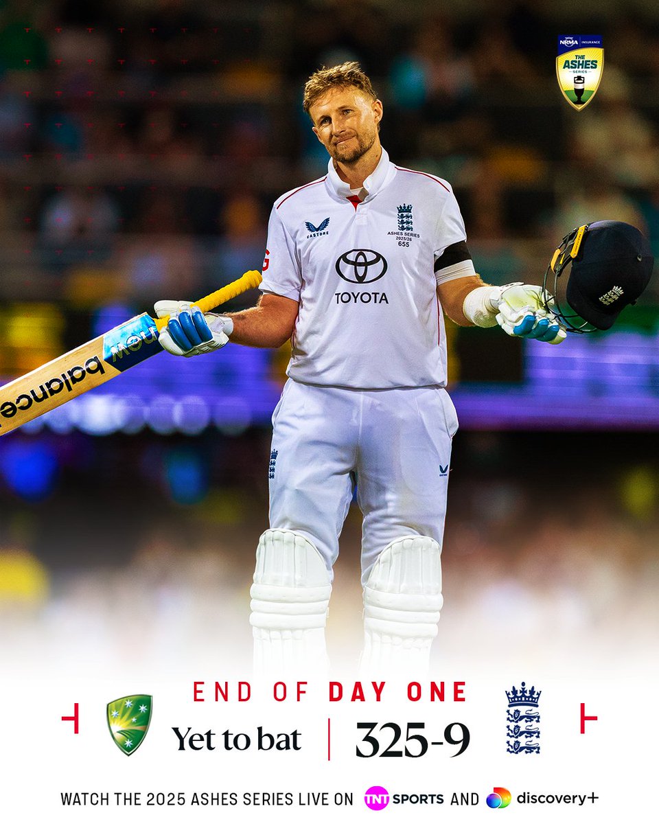 cricketontnt's tweet image. Joe Root’s first Test hundred in Australia sees England push to 325/9 at stumps 💪 

#TheAshes
