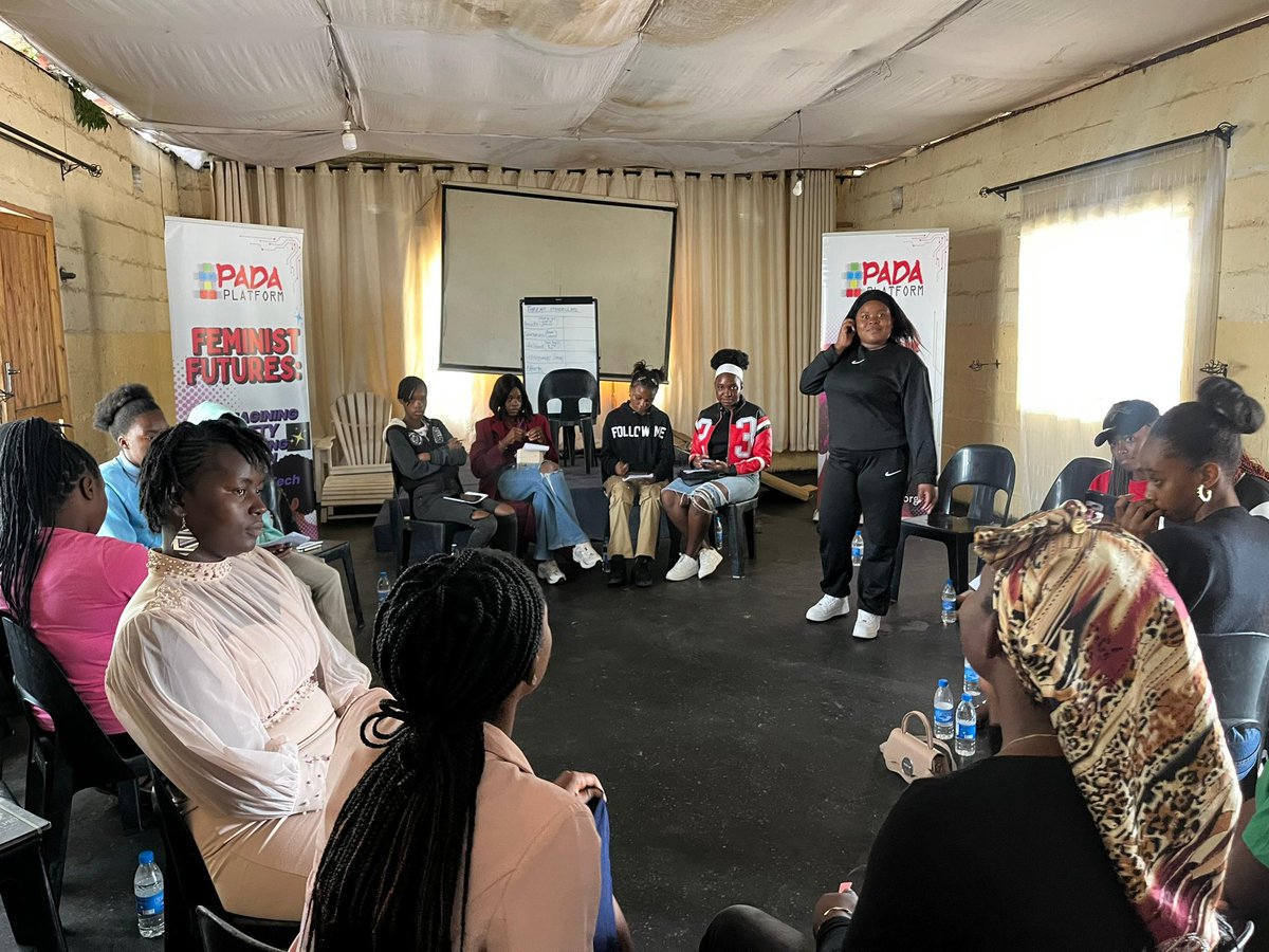 PadaPlatform's tweet photo. Today we took the Digital Resilience training workshops to Chitungwiza. Young women are constantly targeted , some of the harassment results in Real Life Attacks. TFGBV against young women needs to be addressed urgently. #FeministFutures #ReimaginingSafety #16Days #UnitedtoEndTFGBV