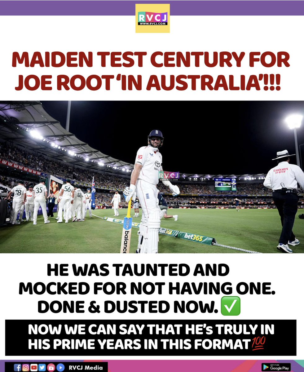 RVCJ_Sports's tweet image. Silencing every critic with a milestone that took years—pure class 💯🔥"

#TestCricket #HistoricMoment #CricketMilestone #CenturyCelebration #RedBallCricket #PrimeYears #CricketFans #GameChanger #BigMatchEnergy #CricketSpirit #RVCJMedia