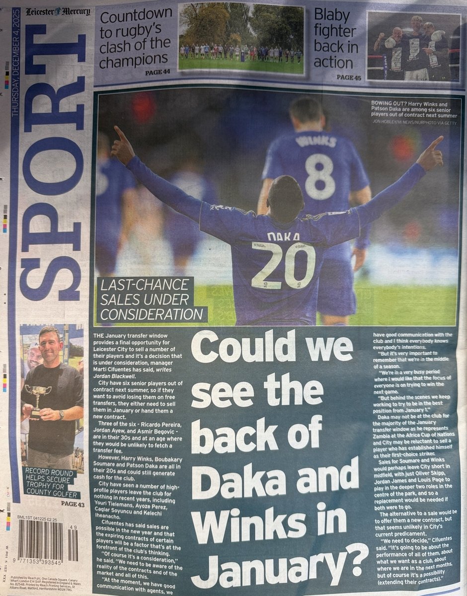 LeicesterFanTV's tweet image. Daka and Winks could go in Janaury... how much would we need to pay somebody to take them?
Comment your views...
#lcfc #leicester