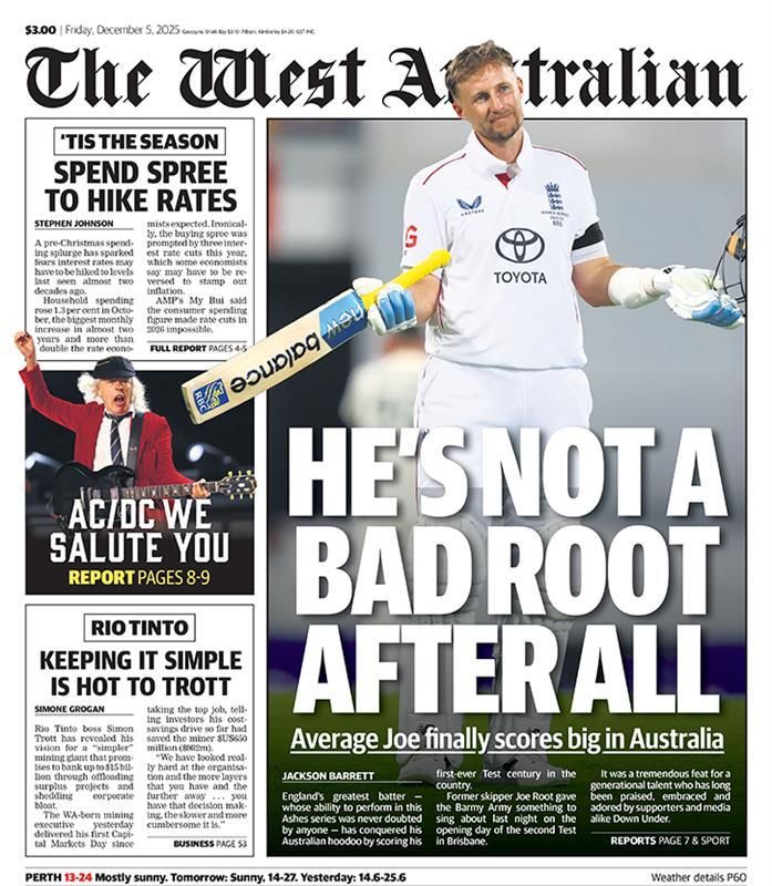 westaustralian's tweet image. The front page of Friday's The West Australian.