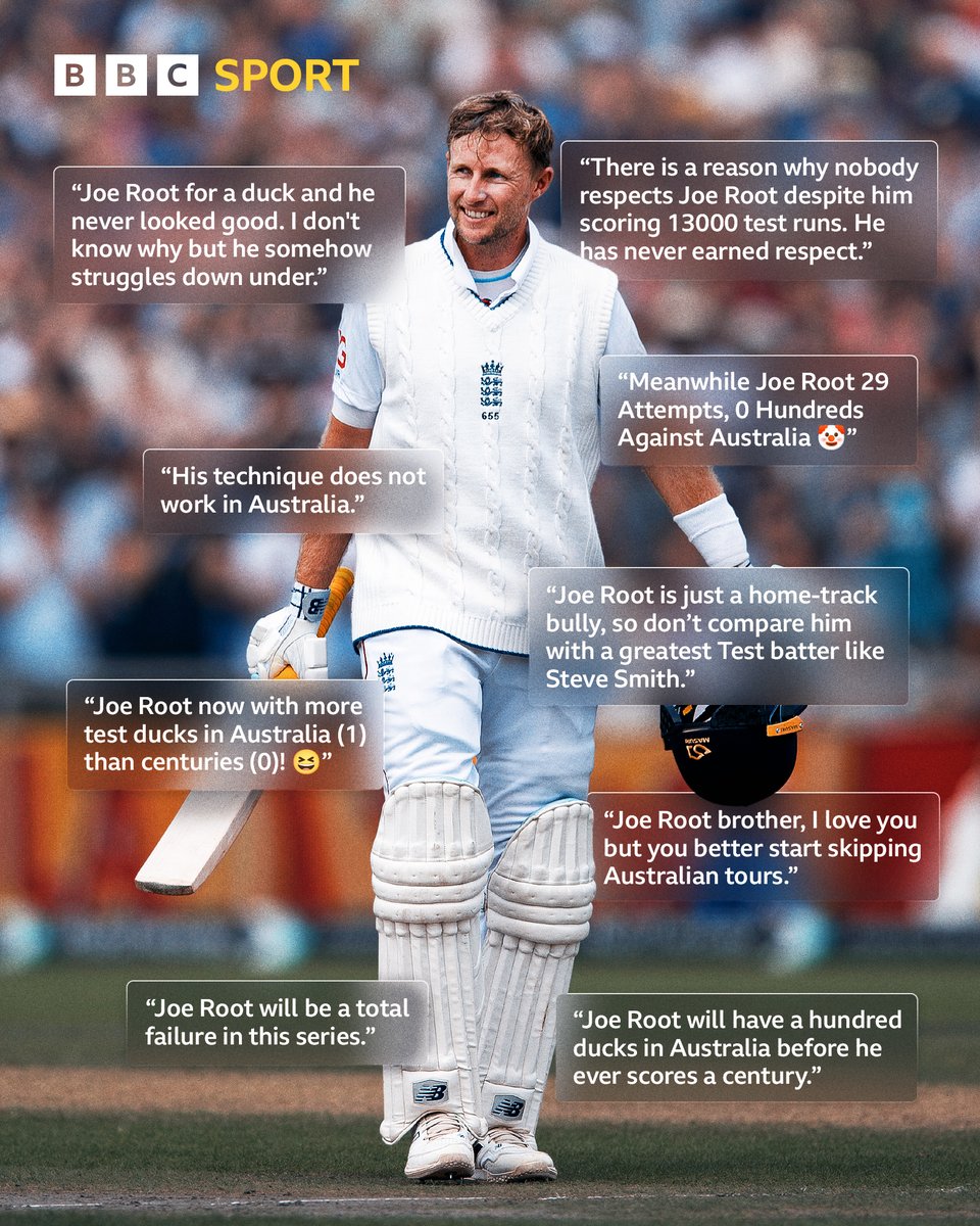 BBCSport's tweet image. The debate is over, the critics are silenced. Joe Root has a hundred in Australia.