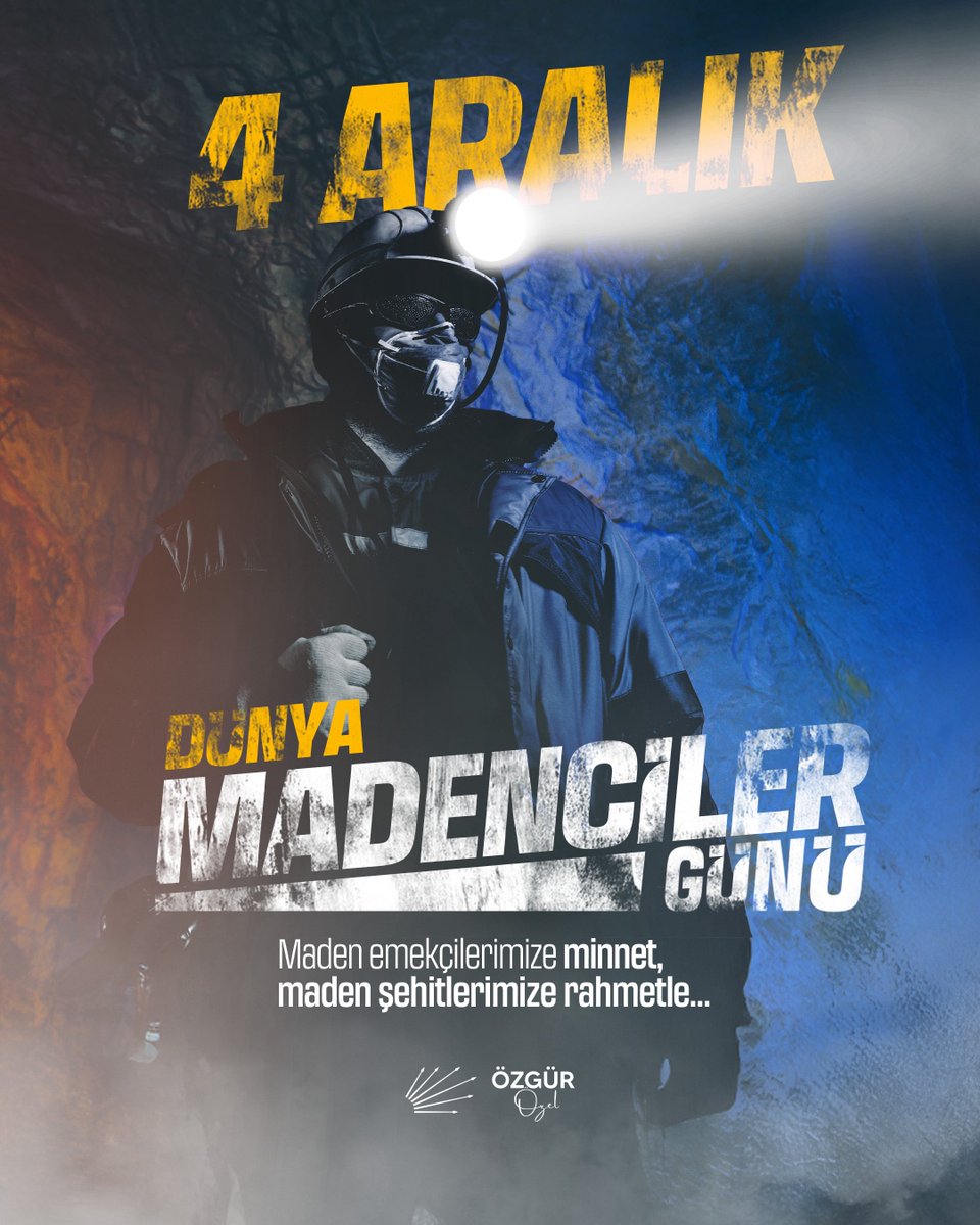eczozgurozel's tweet image. “Her gün yeni ağızlar eklendi ağızlarına, yeni yollarla tanıştı ayakları, 
Her gün yeni kabuklar çatladı, yeni kulaklar işitmeye başladı söylediklerini, 
Bir kent oldular sonunda ve adını değiştirdiler ülkenin…”

4 Aralık Dünya Madenciler Günü’nde maden şehitlerimizi rahmetle…