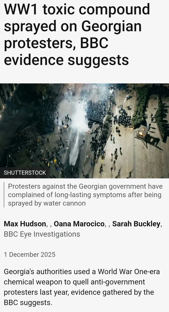 The extent to which Georgian Dream is willing to go to capture the state and silence the resilient Georgian people is shocking.

Full-on Lukashenka style.

The <a href="/BBC/">BBC</a> findings must be urgently investigated by an independent body. <a href="/OPCW/">OPCW</a>