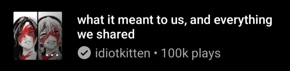 idiotkitteh's tweet photo. numbers are not something i pay too much attention to, but never in my life i thought id ever get a song above 10k, 100k is crazy
thank you so much to everyone listening this is surreal 🫶 https://t.co/YqTnmPw4K2
