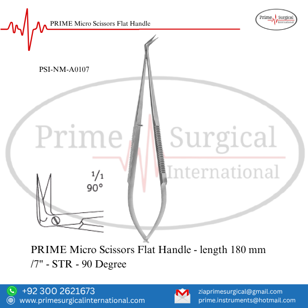 Aqsaprime230's tweet image. PRIME Surgical – Zia | Micro Scissors 90° ✂️
 Code: PSI-NM-A0107 | 180 mm / 7″ – STR (90°)
Precision flat-handle design for sharp, angled microsurgical cutting.
📧 zia@primesurgicalinternational.com
🌐 primesurgicalinternational.com
#PrimeSurgical #MicroScissors #ZiaPrime