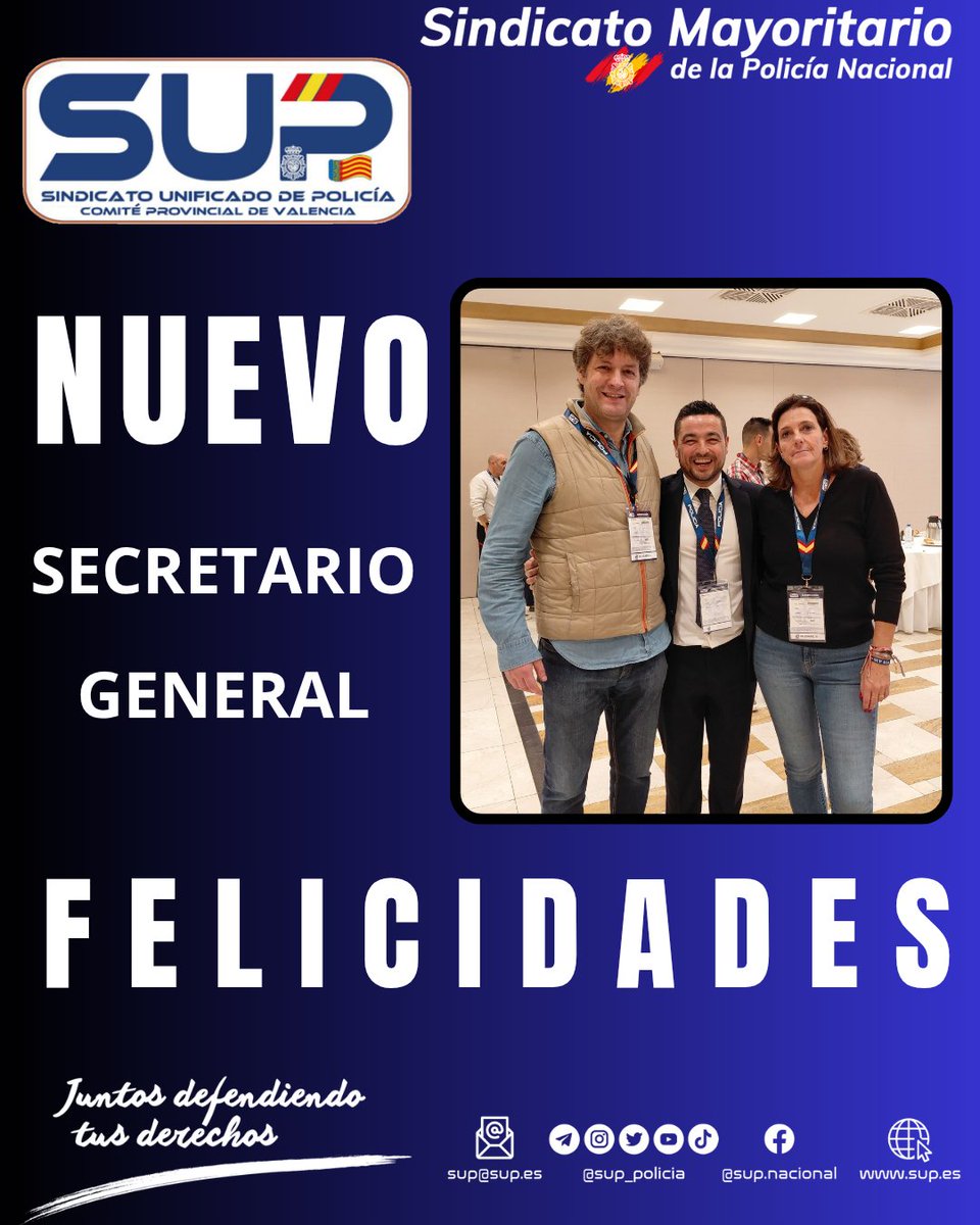 Felicitamos al Nuevo Secretario General de <a href="/Sup_Policia/">SUP</a> .
Felicidades 
#orgullosup