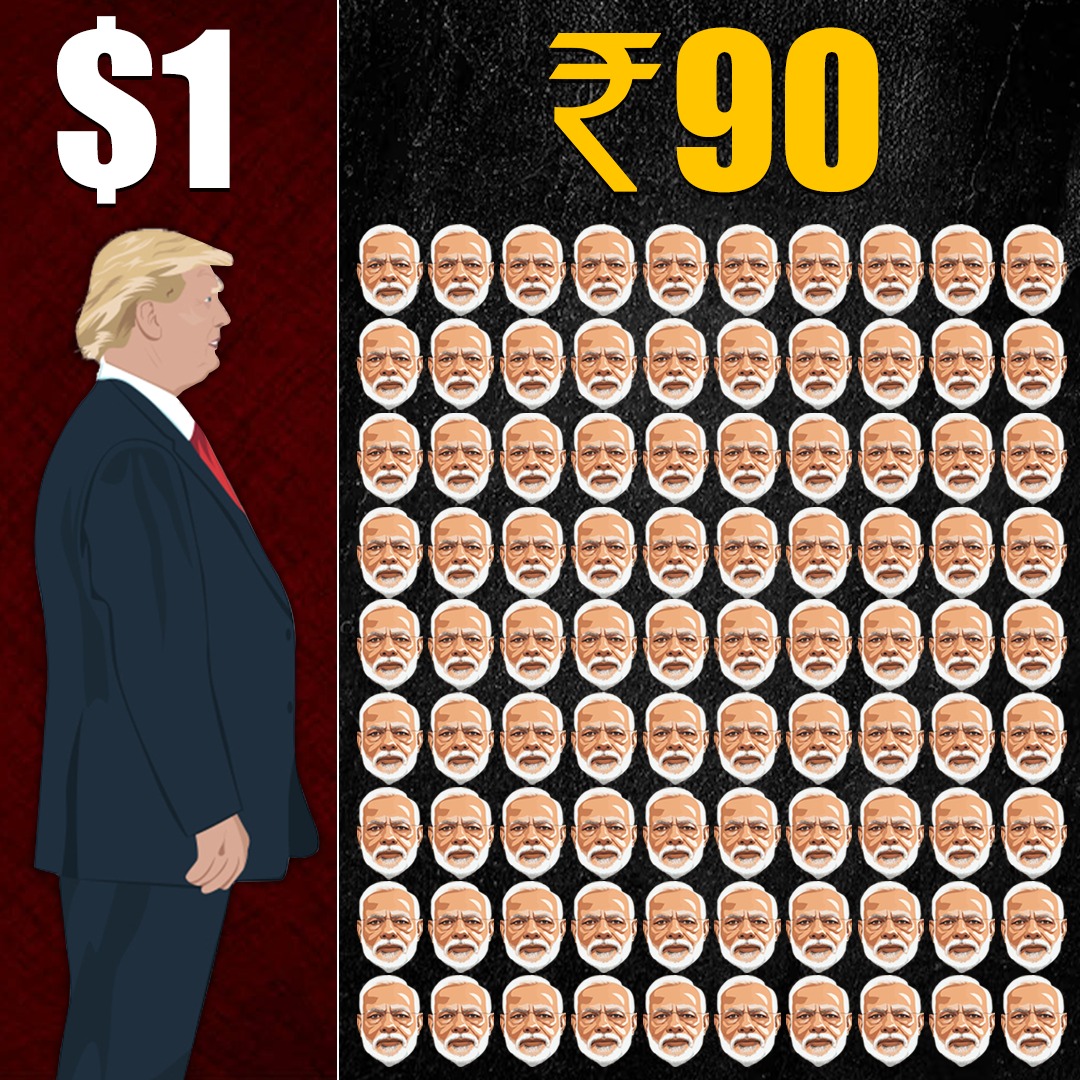 INCIndia's tweet image. $1 = ₹90