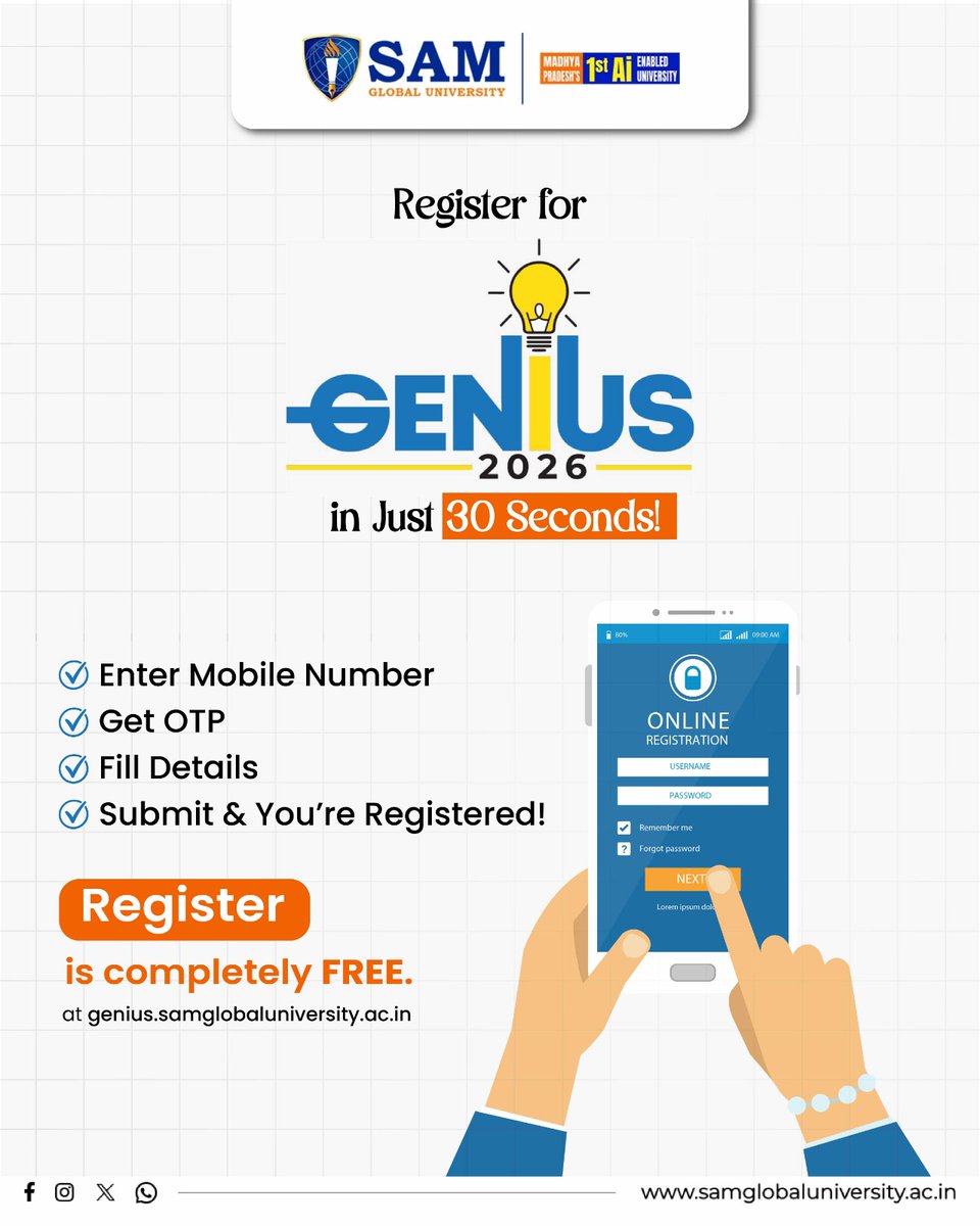 samglobalunibpl's tweet photo. It takes less than half a minute to register —
and the benefits last a lifetime.

https://t.co/qQKTmxSfP2 

#HowToRegister #GeniusGuide #EasyRegistration #StudentHelp https://t.co/s7aZs51vqS