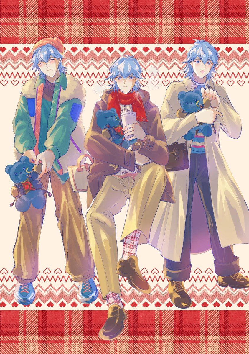 冬のブルーノちゃん、いわばふゆ〜ノちゃん⛄️🧸☕️