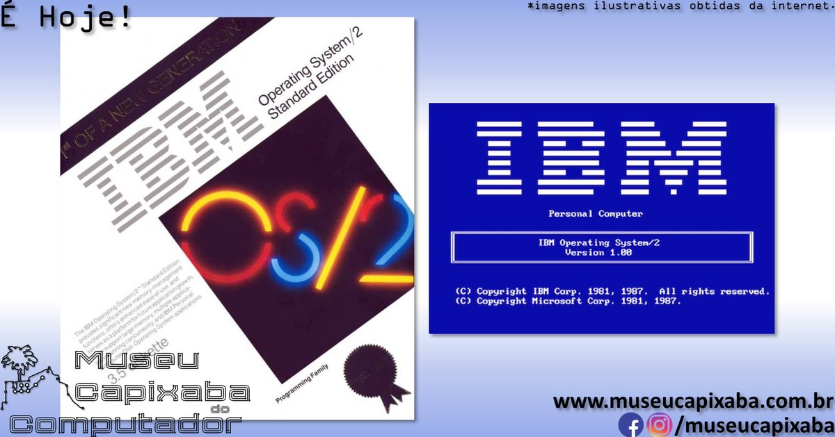 museucapixaba's tweet photo. É hoje! O sistema IBM OS/2 de 1987.

+em https://t.co/qQWMRz4dXv

#MuseuCapixaba #mcc #éhoje #museu #retro #geek #tecnologia #Capixaba #ES #OnThisDay #IBM #OperatingSystem2 #OS2 #OS2Warp #IBMPC #PCDOS #PS2 #Microsoft #MSDOS #Windows #Multitarefa #Multitasking #SistemaOperacional https://t.co/sowvHb26p1