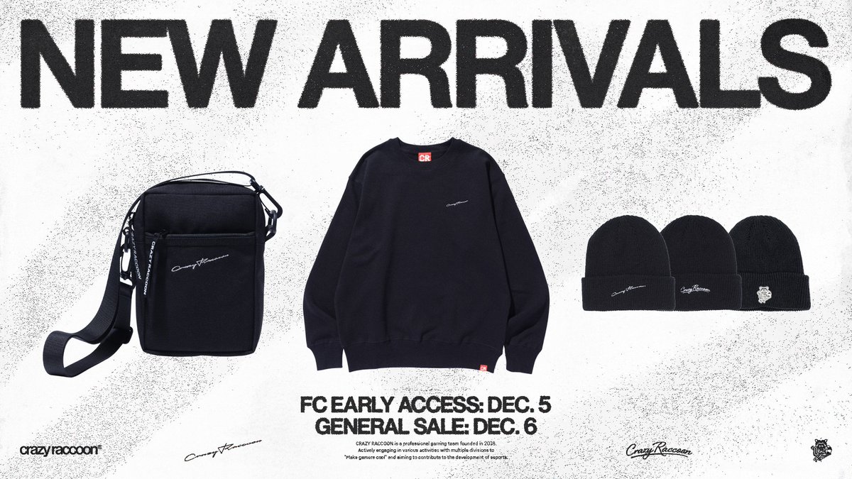 CRAZY RACCOON STORE】 ・SIMPLE CREWNECK - ¥13,200(tax in) ※BLACK