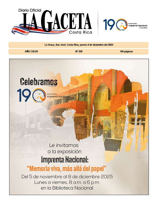 📌 #LaGaceta | Otorgar a la empresa AQUA ALIMENTOS SA (antes denominada INDUSTRIAS MARTEC S.A.), el plazo de 15 días para la liquidación de sus operaciones de Zona Franca.
 
🚨 Nota: ACUERDO EJECUTIVO N° 0302-2025. 

🛜 + info en: imprentanacional.go.cr