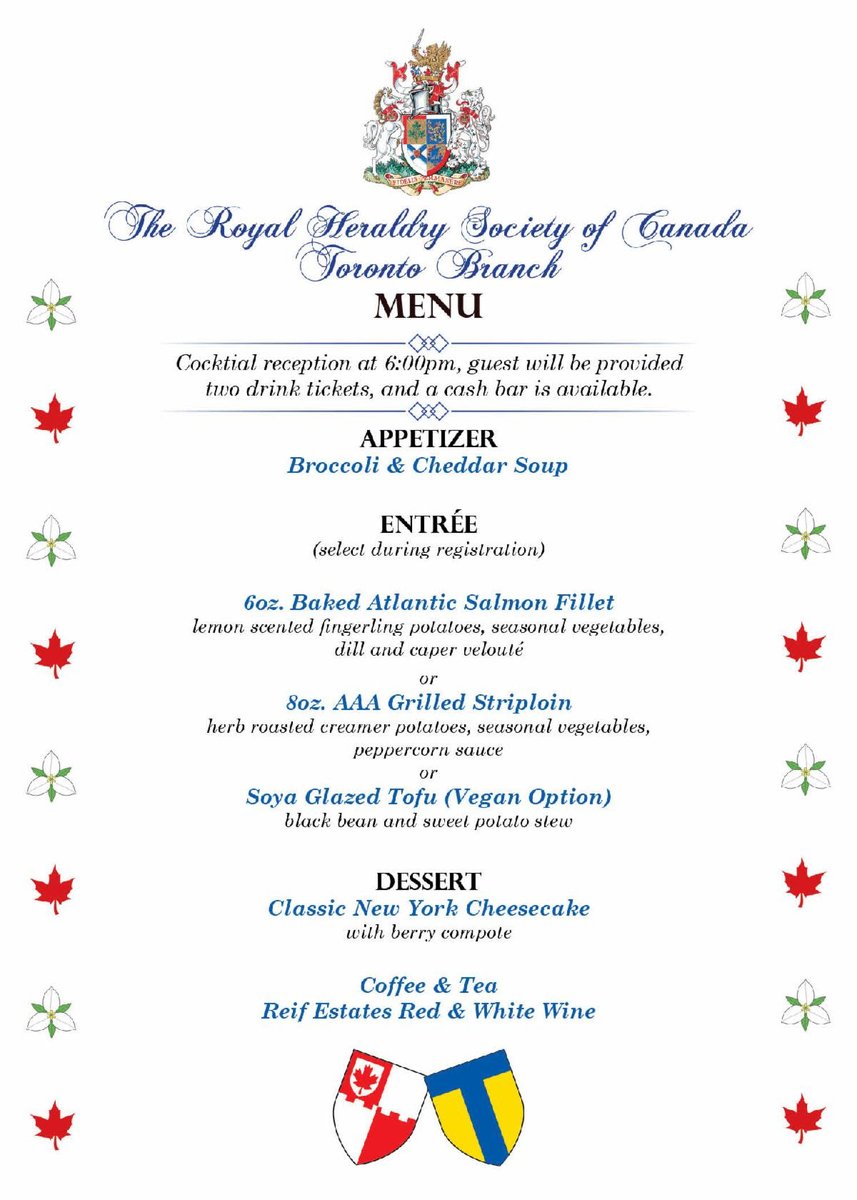 RESCHEDULED:
The Canadian Heraldic Studies Symposium and the RHCS <a href="/heraldry_ca/">The Royal Heraldry Society of Canada 👑🇨🇦</a> Toronto Branch Dinner will now take place on:
Saturday, 28 February 2026 at the Royal Canadian Military Institute <a href="/rcmiHQ/">The RCMI in Toronto</a>, in Toronto, Ontario.