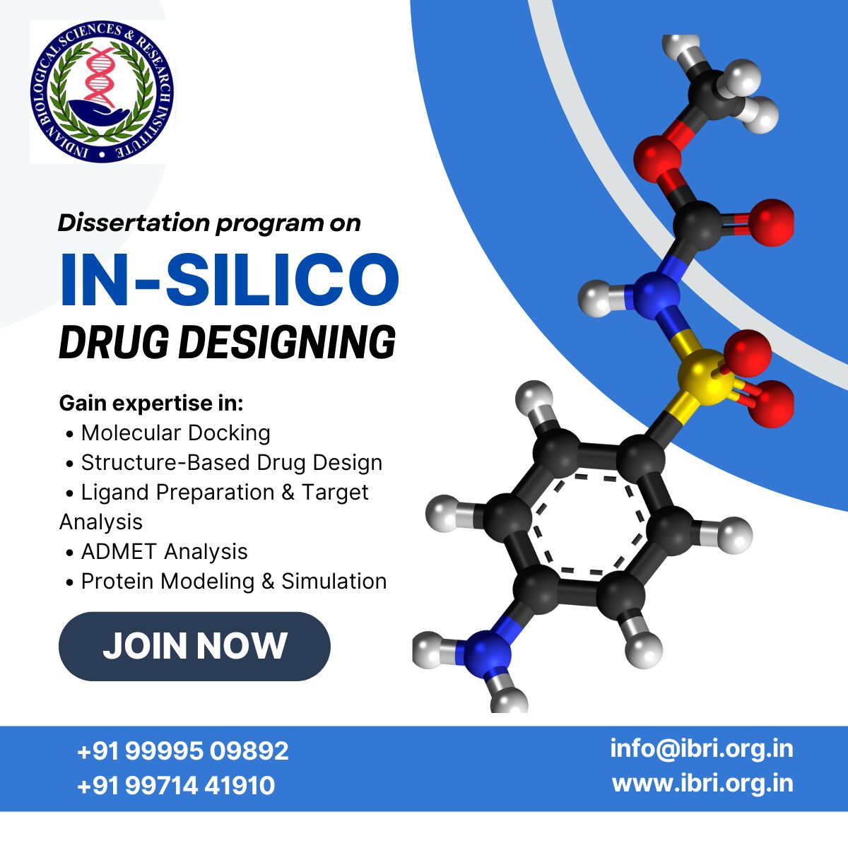 NoidaIbri's tweet image. Master molecular docking, virtual screening &amp;amp; ADMET with IBRI’s In-Silico Drug Designing Training. Boost your dissertation &amp;amp; research career.

🔗 Register now: ibri.org.in/admission-form…

📞 +91 9999509892
🌐 ibri.org.in
📧 info@ibri.org.in

#DRUG #Bioinformatics