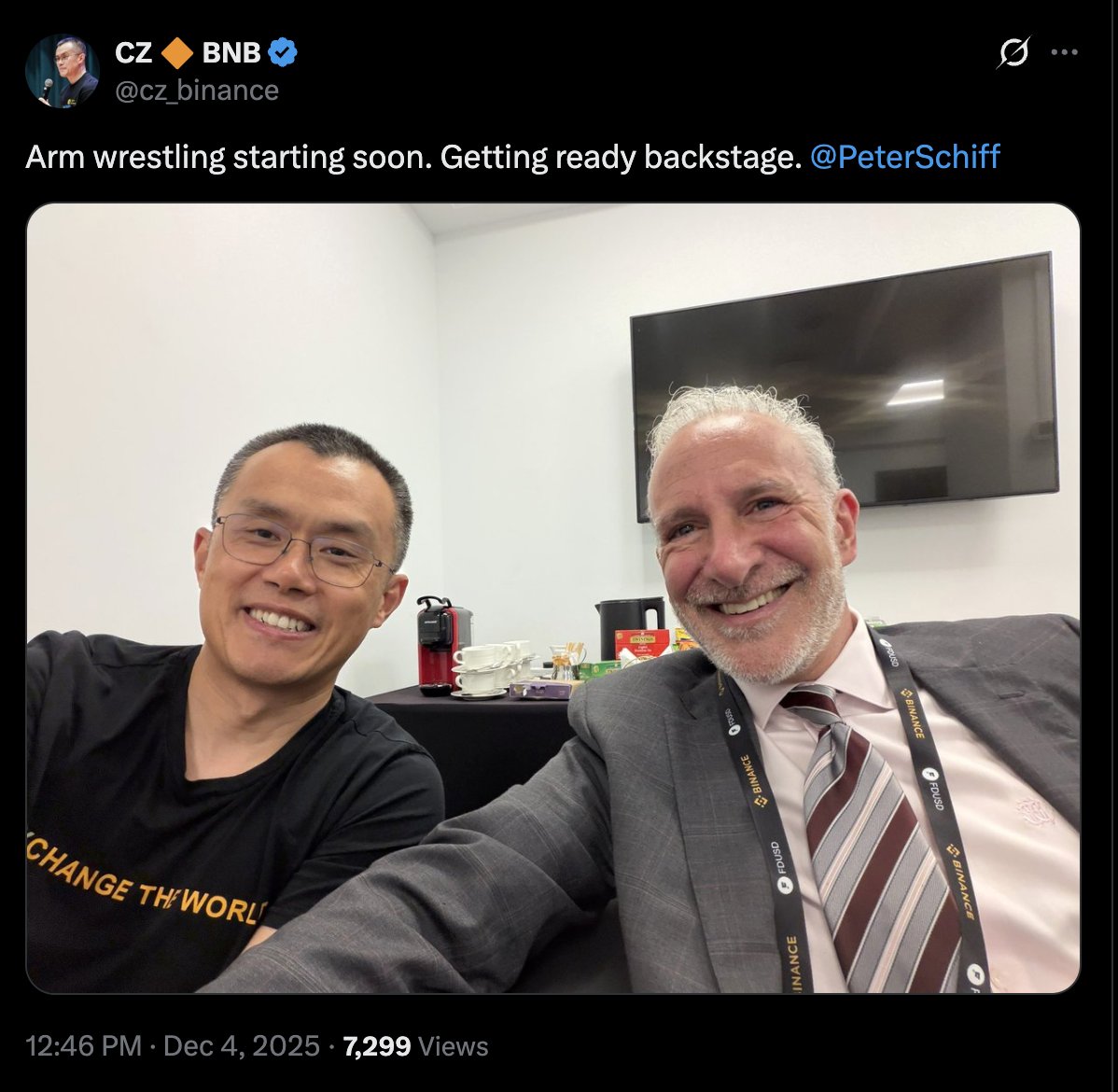 💥BREAKING:

THE BIG DEBATE BETWEEN CZ AND PETER SCHIFF IS ABOUT TO BEGIN

LFG TEAM CZ! 🚀