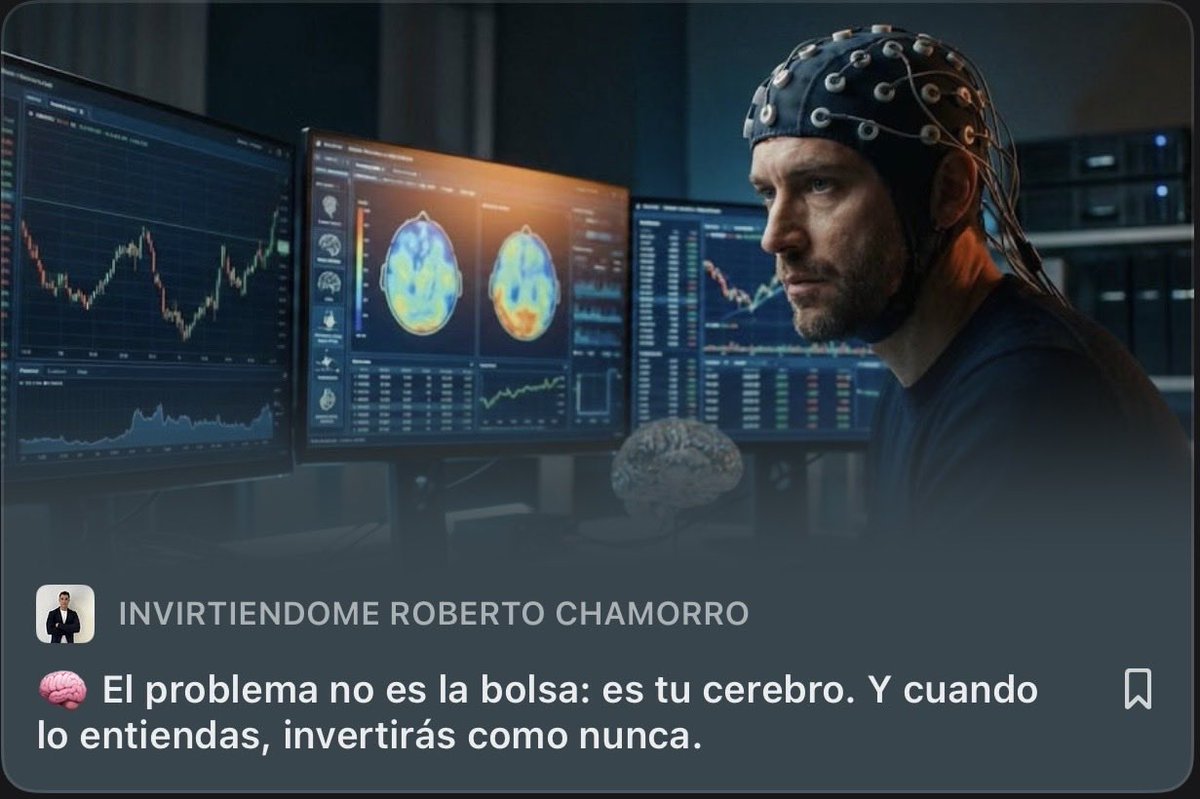 🧠 El problema no es la bolsa, es tu cerebro.

Si quieres entender de verdad por qué tomas malas decisiones al invertir, léelo.

Es uno de mis mejores artículos y está en abierto. DATE la oportunidad de mejorar tu forma de invertir. 👇

📝 Te dejo el artículo en el primer