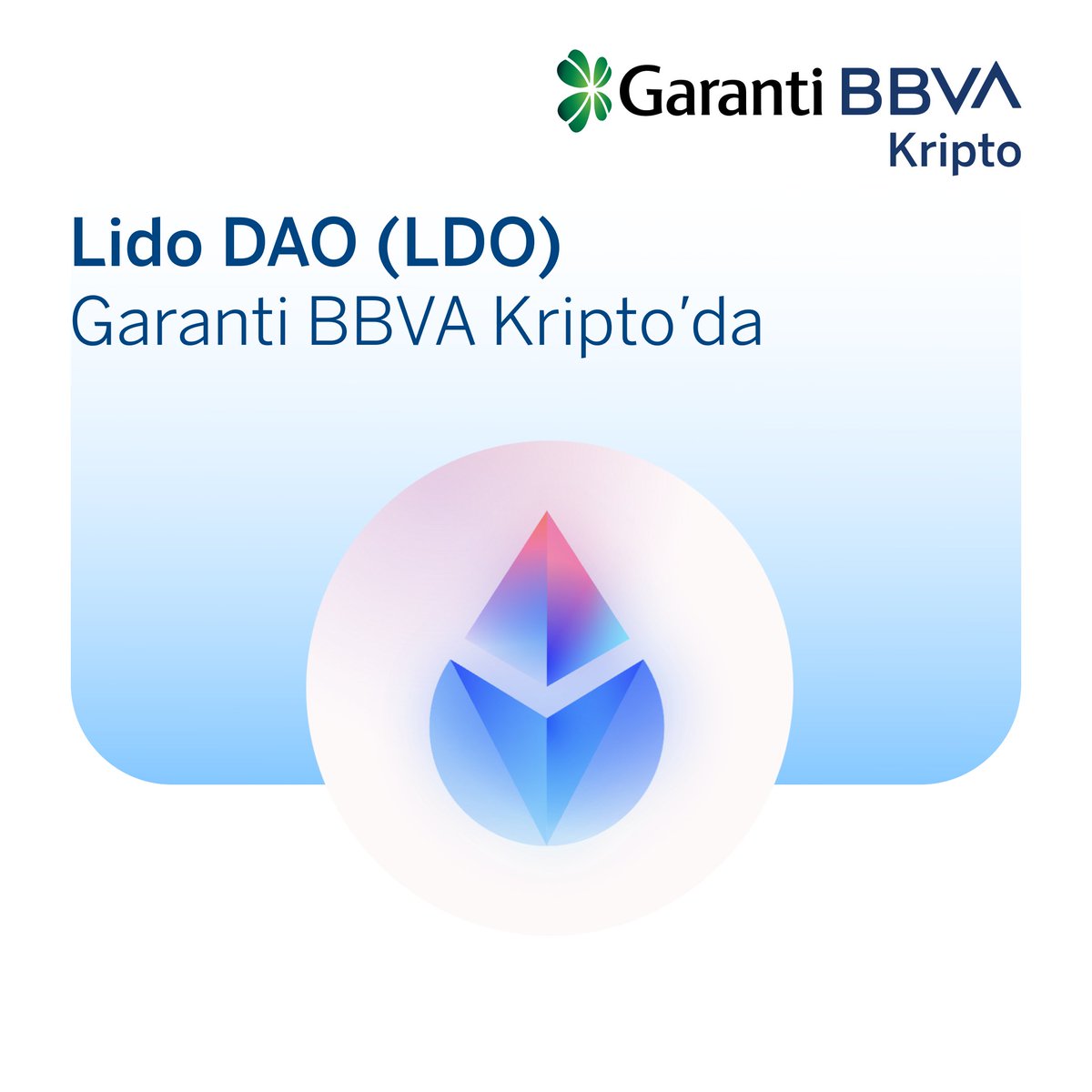 Lido DAO (LDO), şimdi Garanti BBVA Kripto'da!

Artık mobil uygulamamızdan LDO alım satım işlemlerini TRY ve USD pariteleri ile gerçekleştirebilirsin.

Garanti BBVA Kripto’yu indir, kolayca işlem yapmaya başla 📲