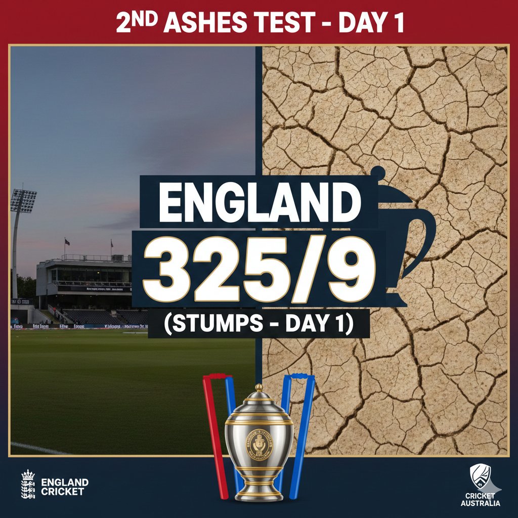 vaskar1980's tweet image. 2nd Ashes Test begins today! 🔥
England on the board with 325/9 — a fighting total to start the match. 🏏
Big day coming up tomorrow! #Ashes #ENGvAUS #Cricket