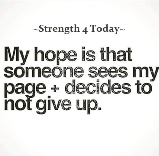 Strengthfor2day's tweet photo. My Hope Is That Someone Sees My Page
+ Decides To Not Give Up.
#MyHope #MyPage #NotGiveUp #RecoveryPosse #Strengthfor2day https://t.co/e1s3sjMLgq
