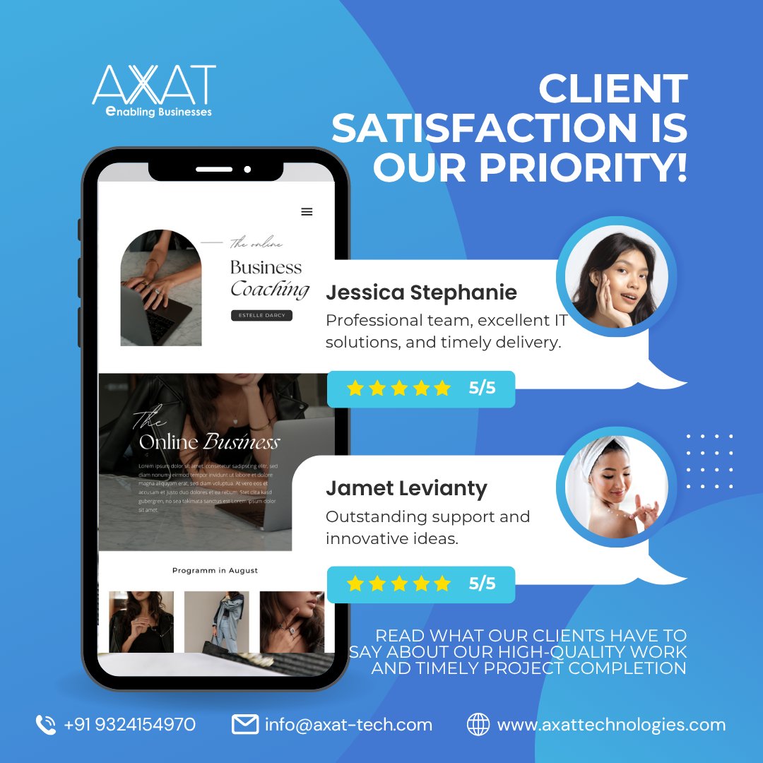 axattech's tweet image. Client satisfaction is our priority! Read what our clients have to say about our high-quality work and timely project completion. ⭐
#ClientTestimonial #HappyClients #QualityWork #CustomerSuccess